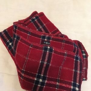 RALPH LAUREN RED PLAID (w/ dark blue and white) THROW BLANKET